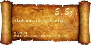 Stefancsik Szilvia névjegykártya