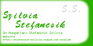 szilvia stefancsik business card